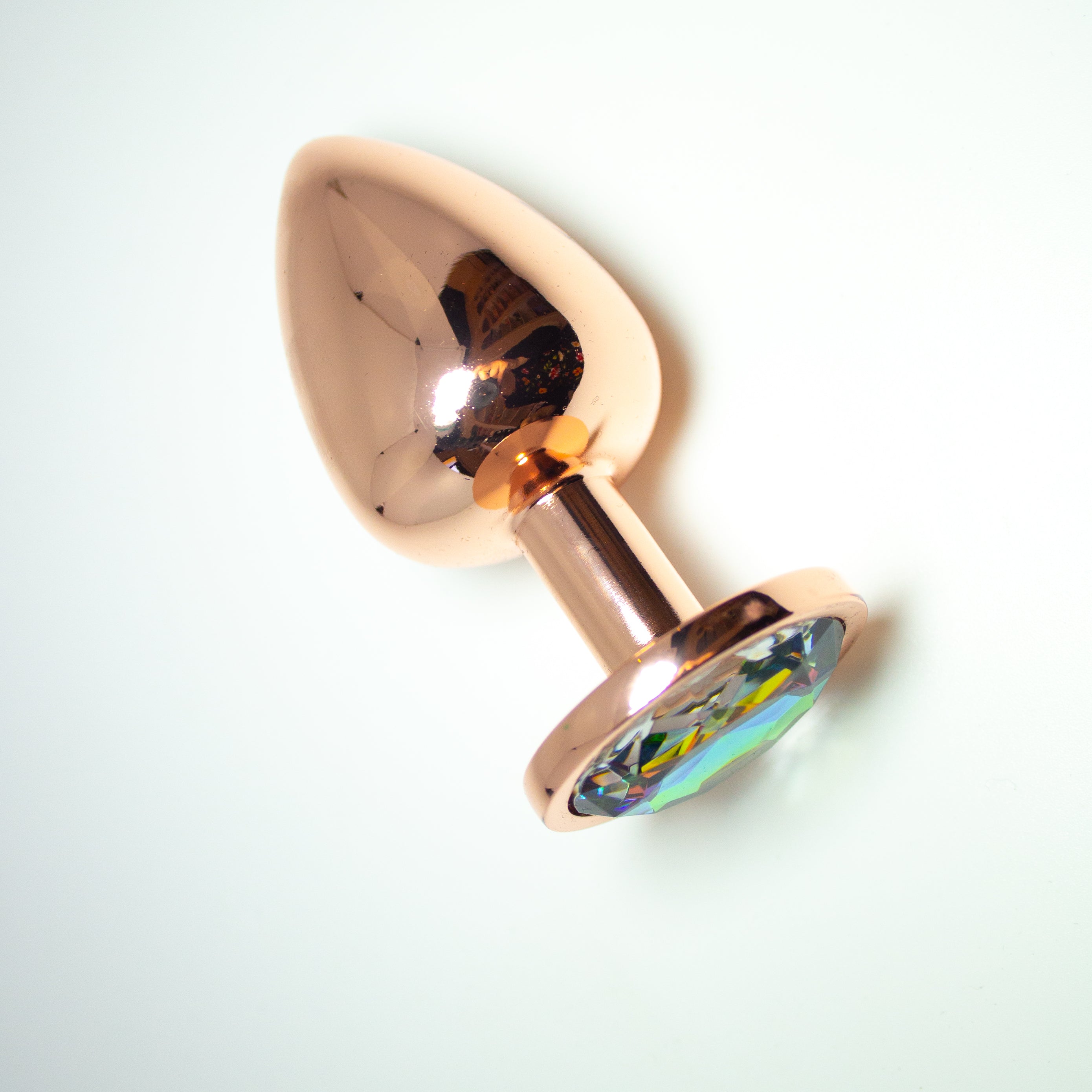 Rose Gold Rainbow Crystal Rhinestone Butt Plug Plug Restrained Grace