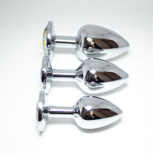 Silver Rainbow Crystal Rhinestone Butt Plug Plug Restrained Grace