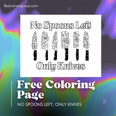 Free Coloring Page: No Spoons Left Only Knives