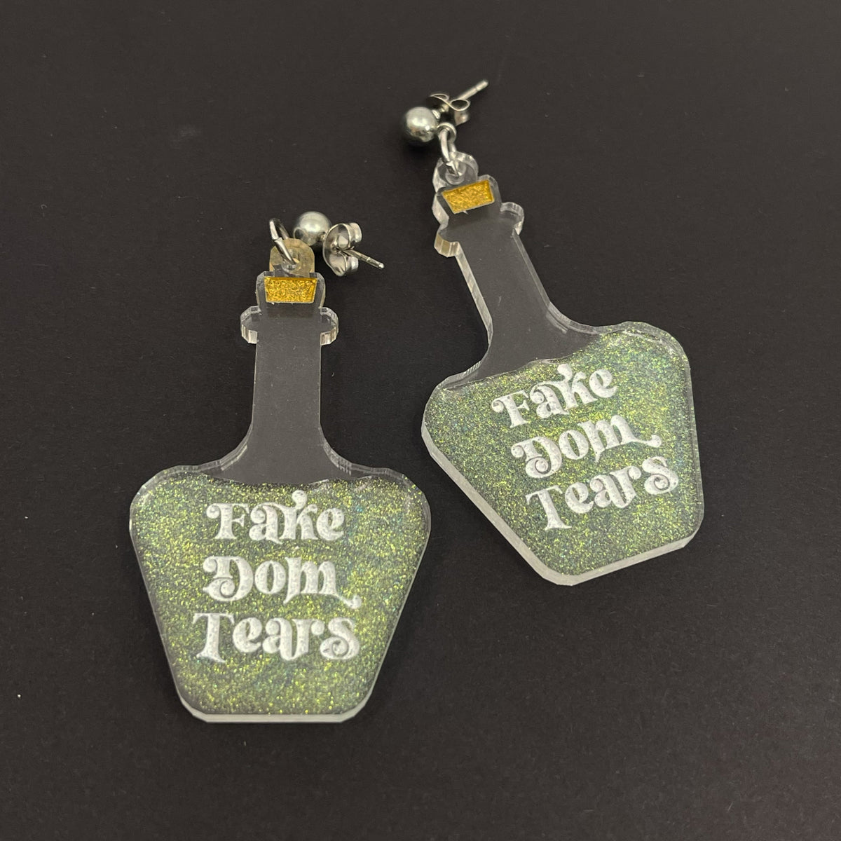 Fake Dom Tears Groovy Potion Bottle Earrings Earrings Restrained Grace