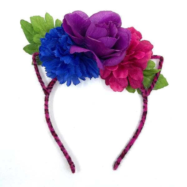 Floral Cat Ears Headband - Bisexual #2 Tiara Restrained Grace   