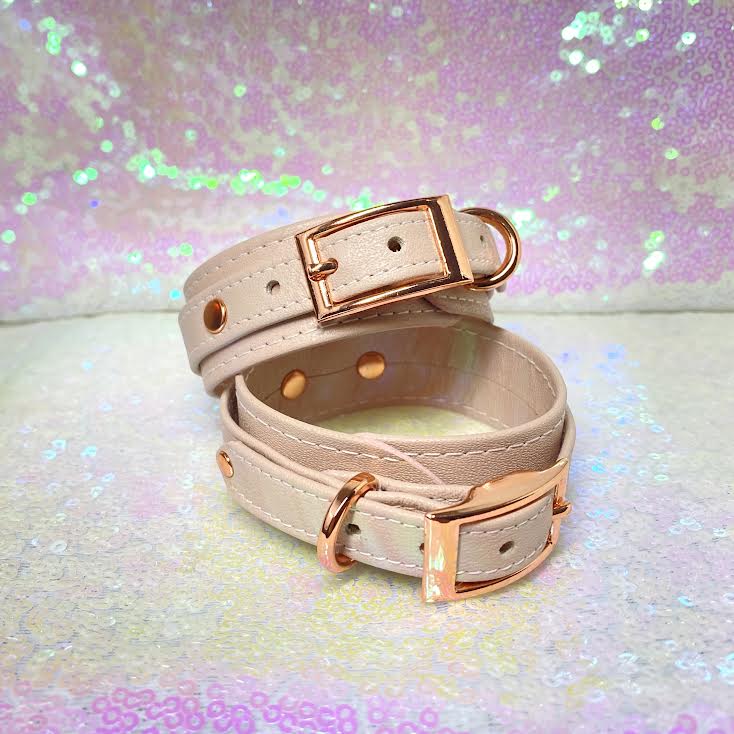 Blush Pink and Rose Gold Deluxe Bondage Cuffs - Limited Edition Cuffs Restrained Grace   