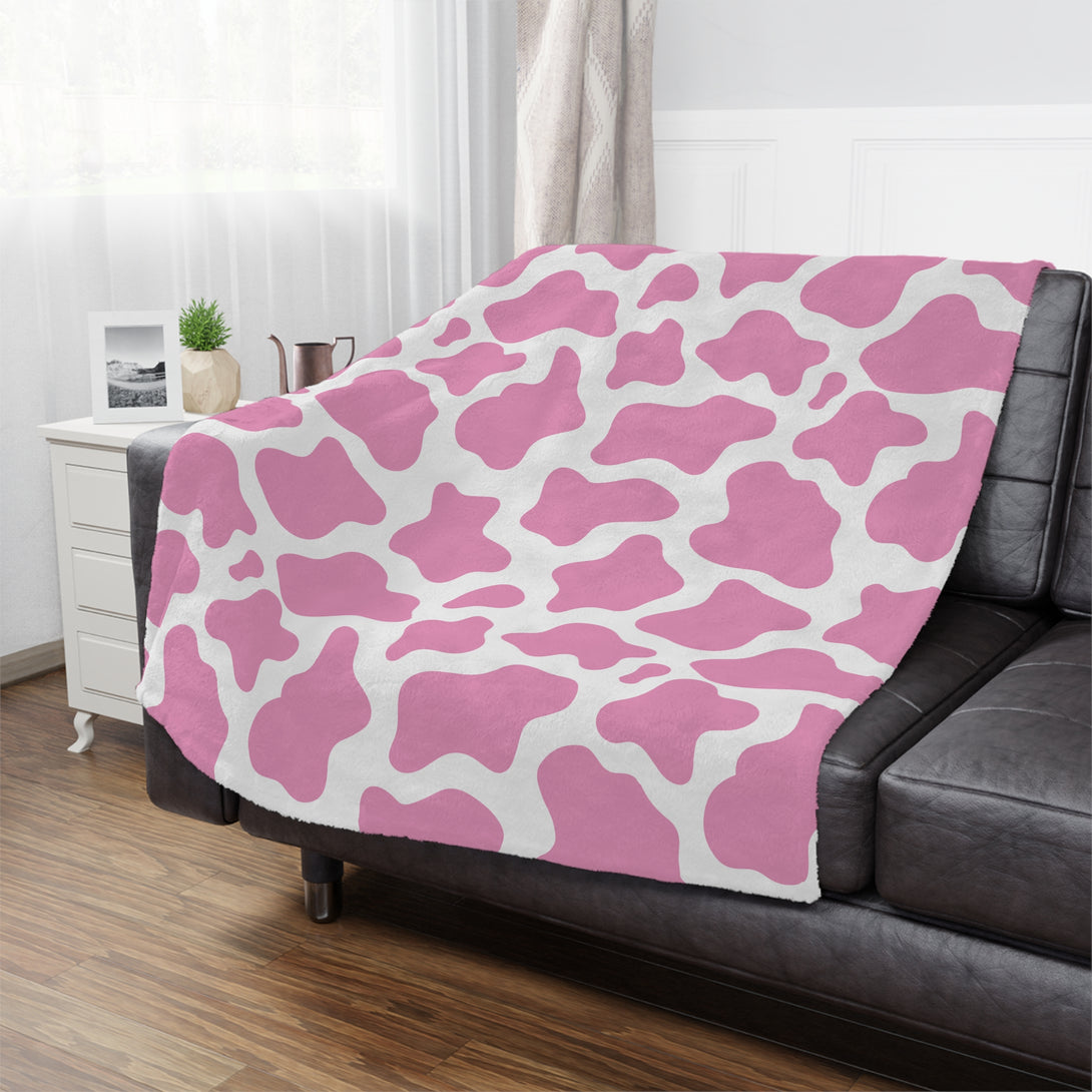 Pink Cow Microfiber Blanket Blanket Restrained Grace   
