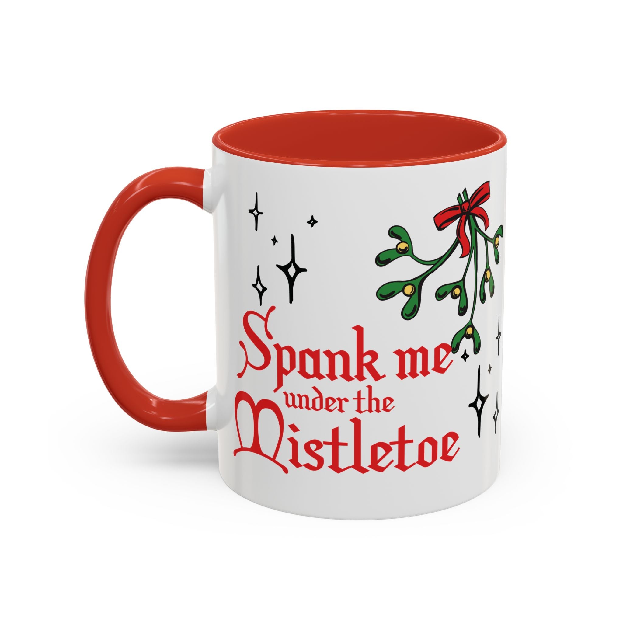 Spank Me Under the Mistletoe - Retro Christmas Mug Mug Restrained Grace   