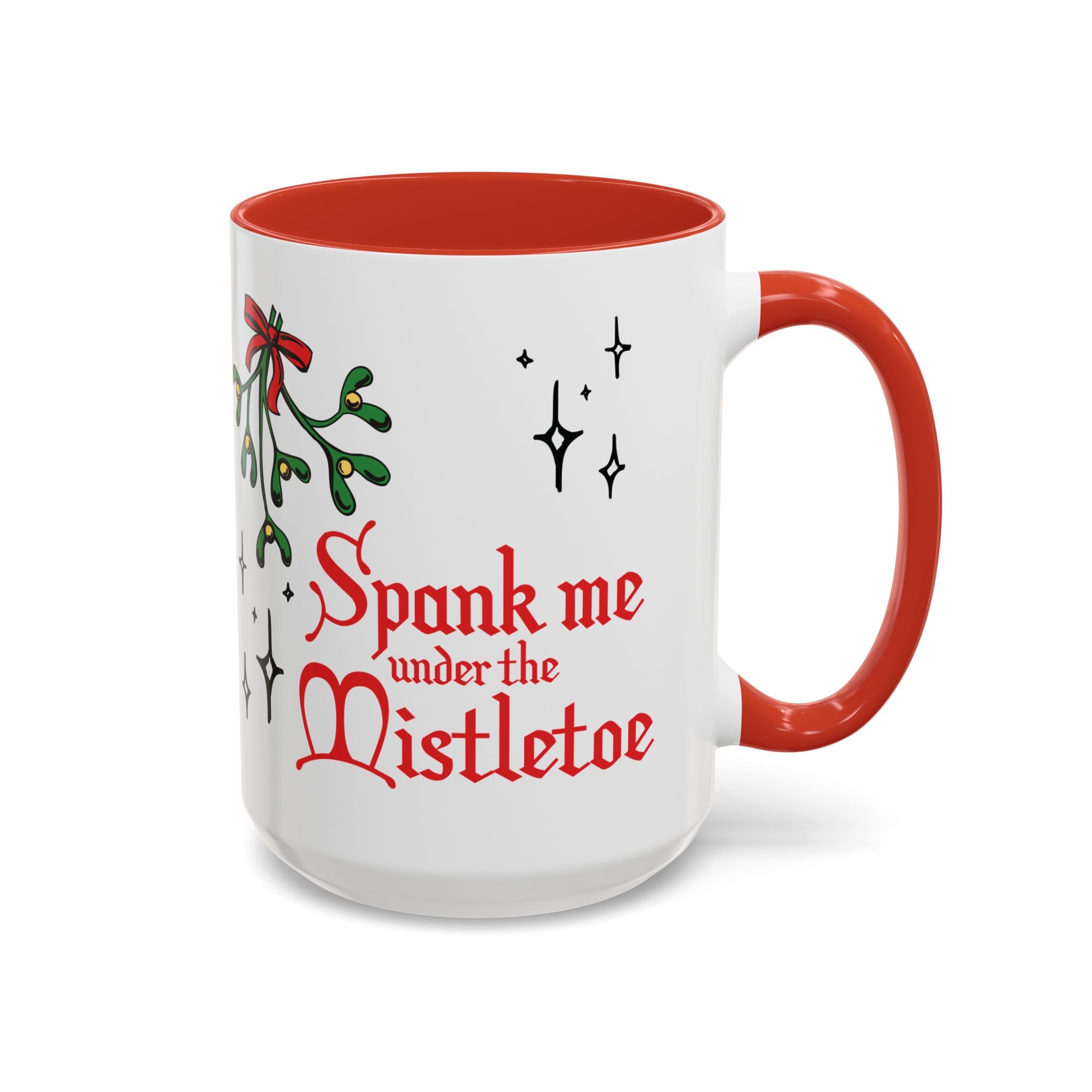 Spank Me Under the Mistletoe - Retro Christmas Mug Mug Restrained Grace   