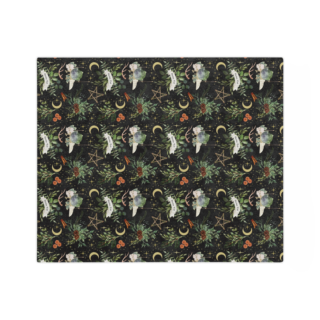 Blessed Yule Velveteen Minky Blanket Blanket Restrained Grace   