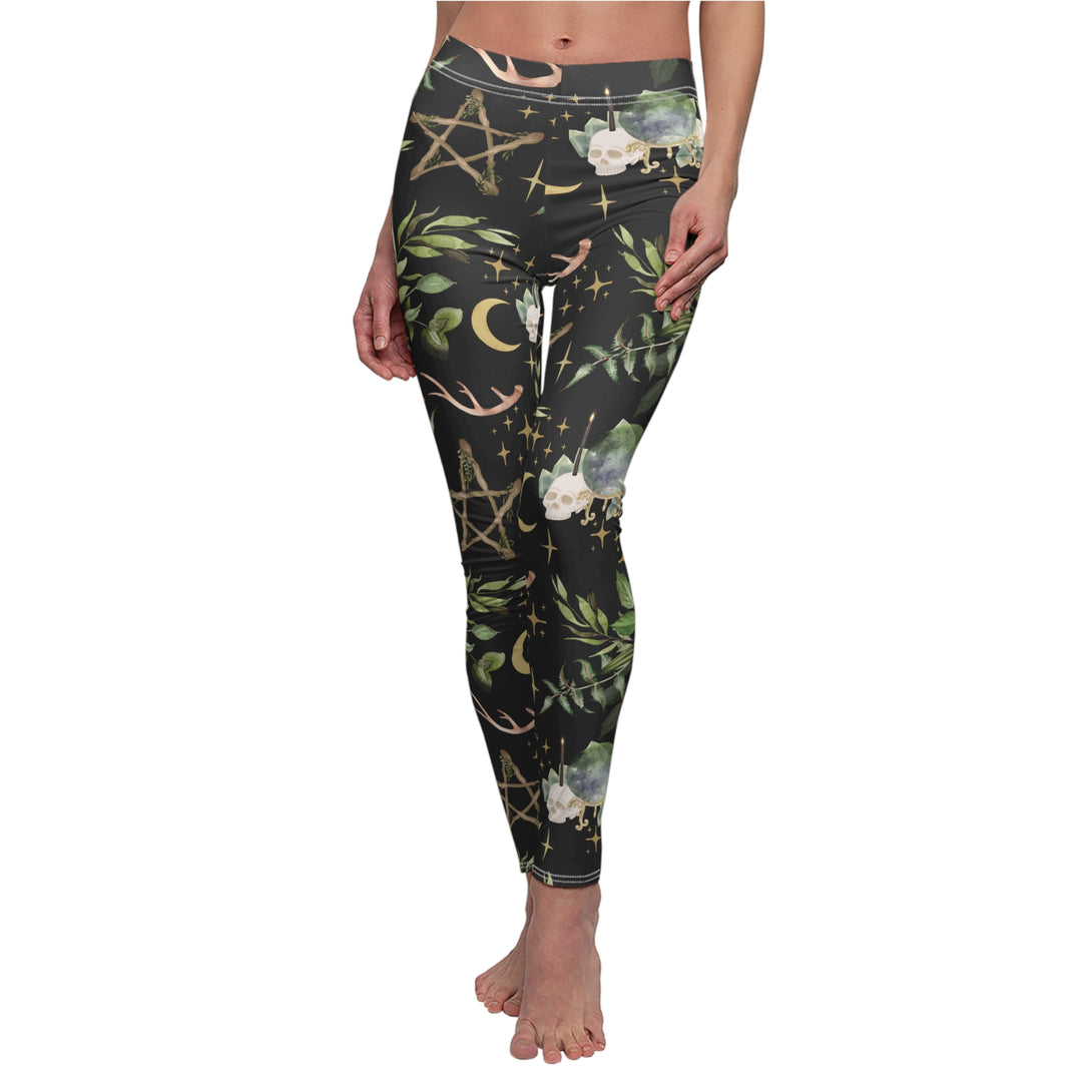 Blessed Yule Soft Touch Leggings Leggings Restrained Grace XS White stitching 