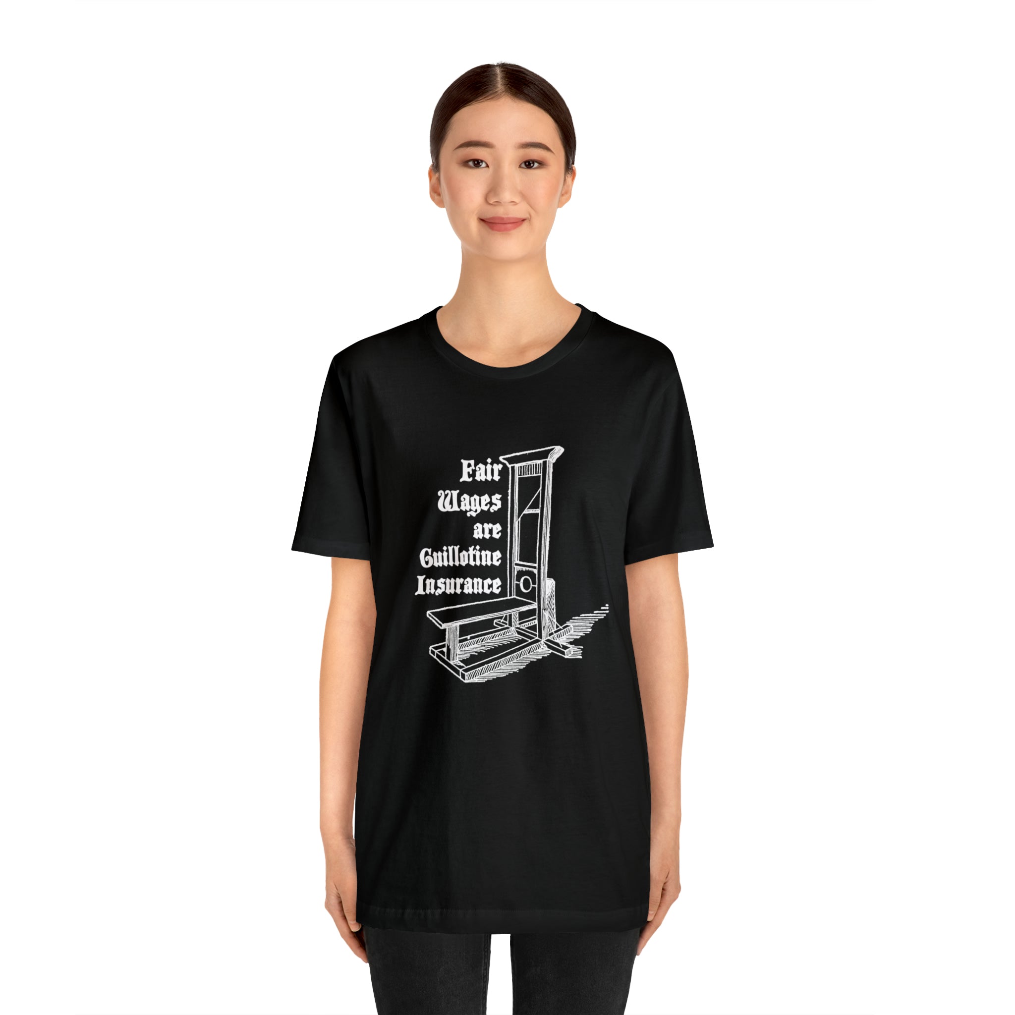 Guillotine Insurance Unisex T-Shirt T-Shirt Restrained Grace   