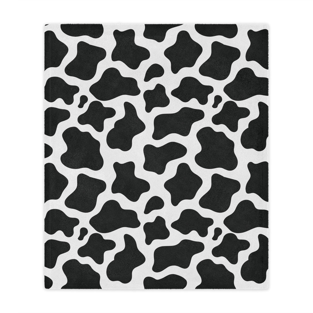 Black & White Cow Microfiber Blanket Blanket Restrained Grace   