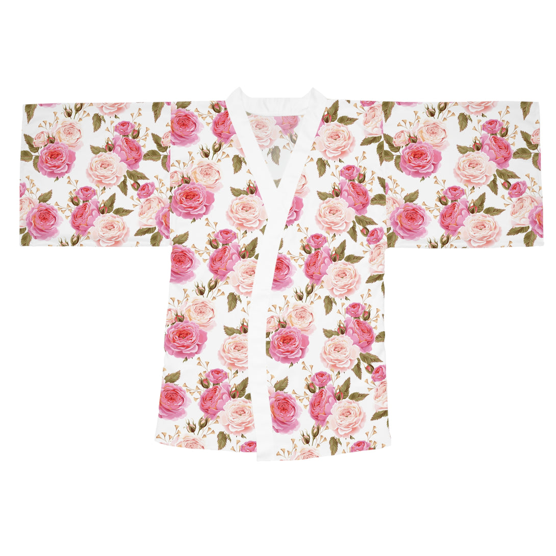 Cabbage Rose Floral Cottagecore Kimono Robe Restrained Grace   