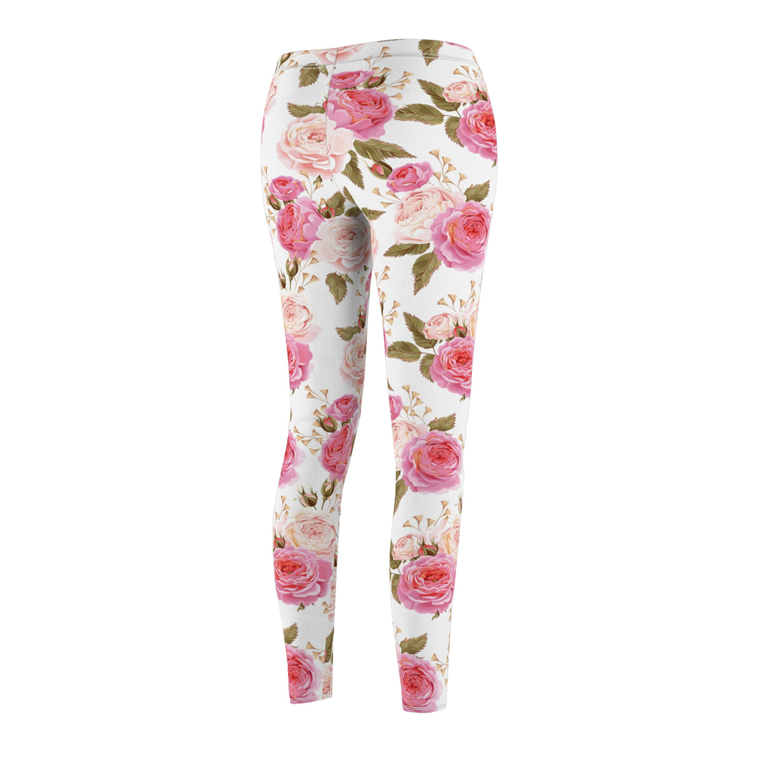Cabbage Rose Floral Soft Touch Leggings Leggings Restrained Grace   