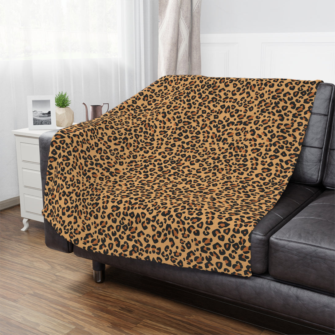 Leopard Print Microfiber Blanket Blanket Restrained Grace   