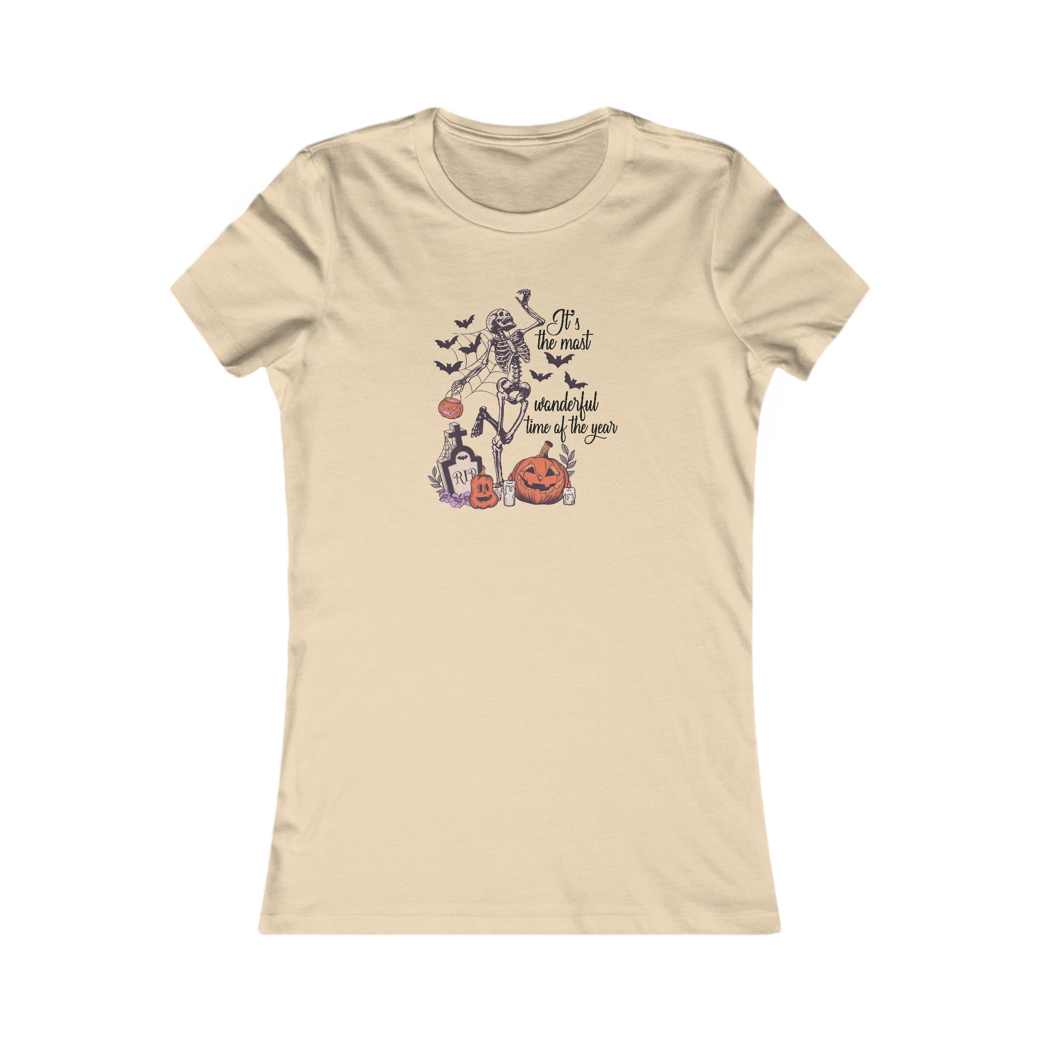 Most Wonderful Time of the Year - Vintage Halloween Femme Fit Tee T-Shirt Restrained Grace S Soft Cream 