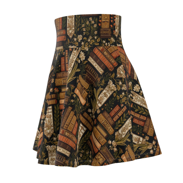 Dark Academia Floral Swing Skirt
