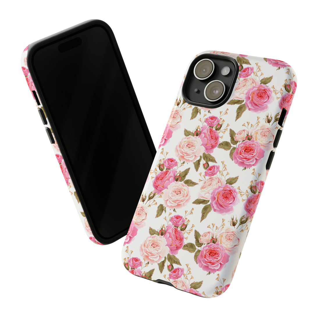 Cabbage Rose Floral Cottagecore Phone Case Phone Case Restrained Grace iPhone 15 Glossy 
