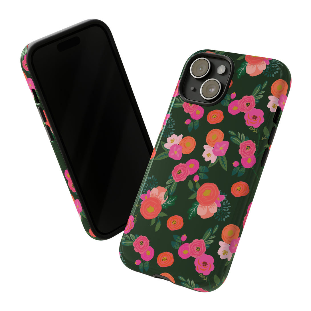 Miss Kit Floral Tough Phone Case Phone Case Restrained Grace iPhone 15 Glossy 