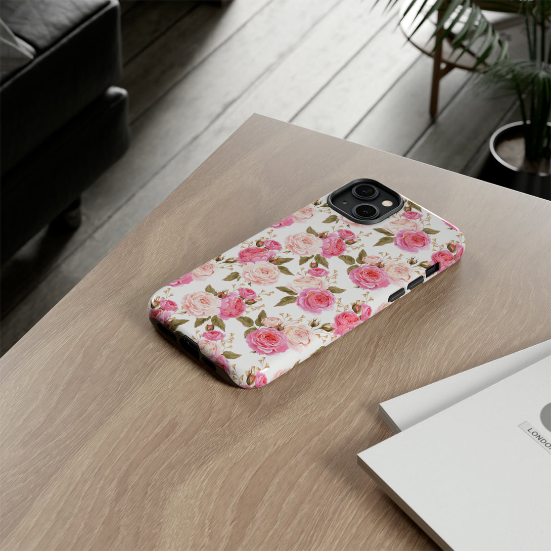 Cabbage Rose Floral Cottagecore Phone Case Phone Case Restrained Grace   