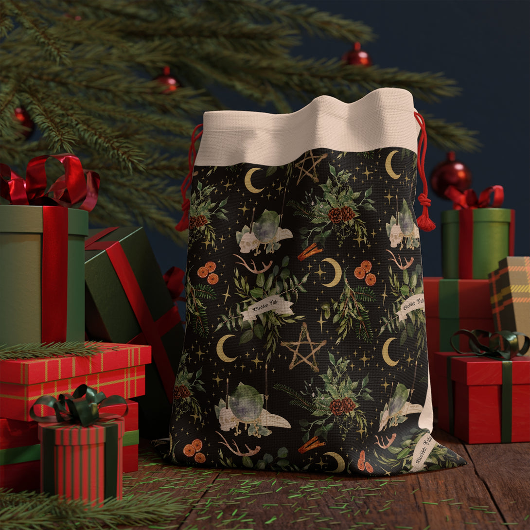 Blessed Yule Linen Gift Bag - 20" x 26" Gift Wrap Restrained Grace 19.7" x 26"  