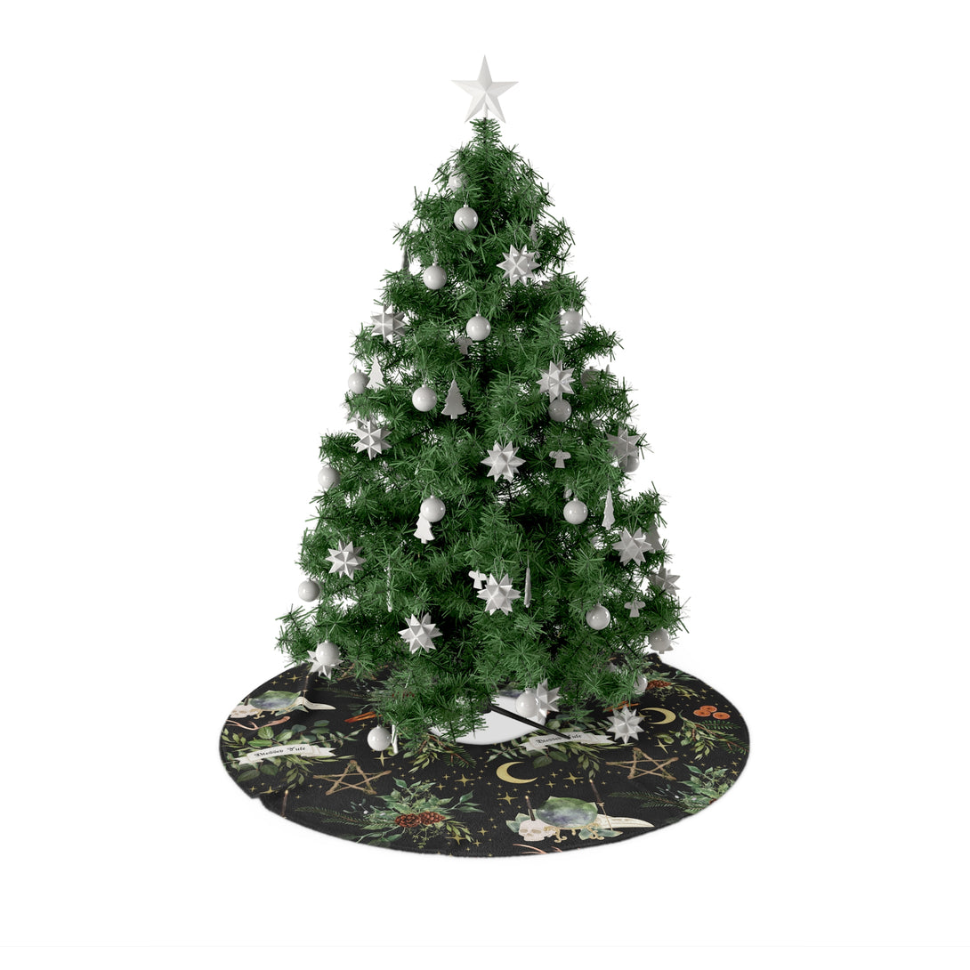 Blessed Yule Tree Skirt Holiday Decor Restrained Grace   