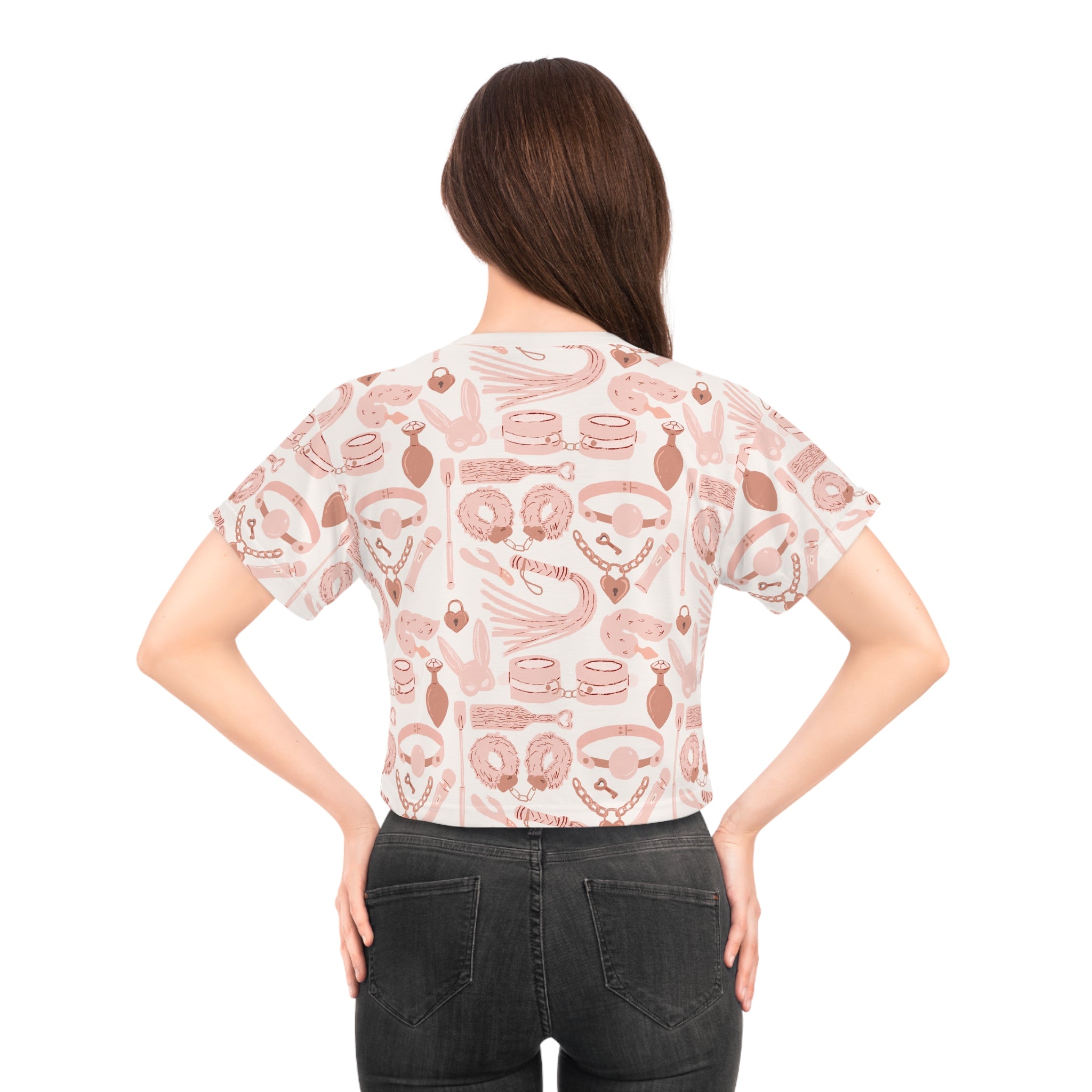 Blush Pink Kink Crop Tee Crop Top Restrained Grace   