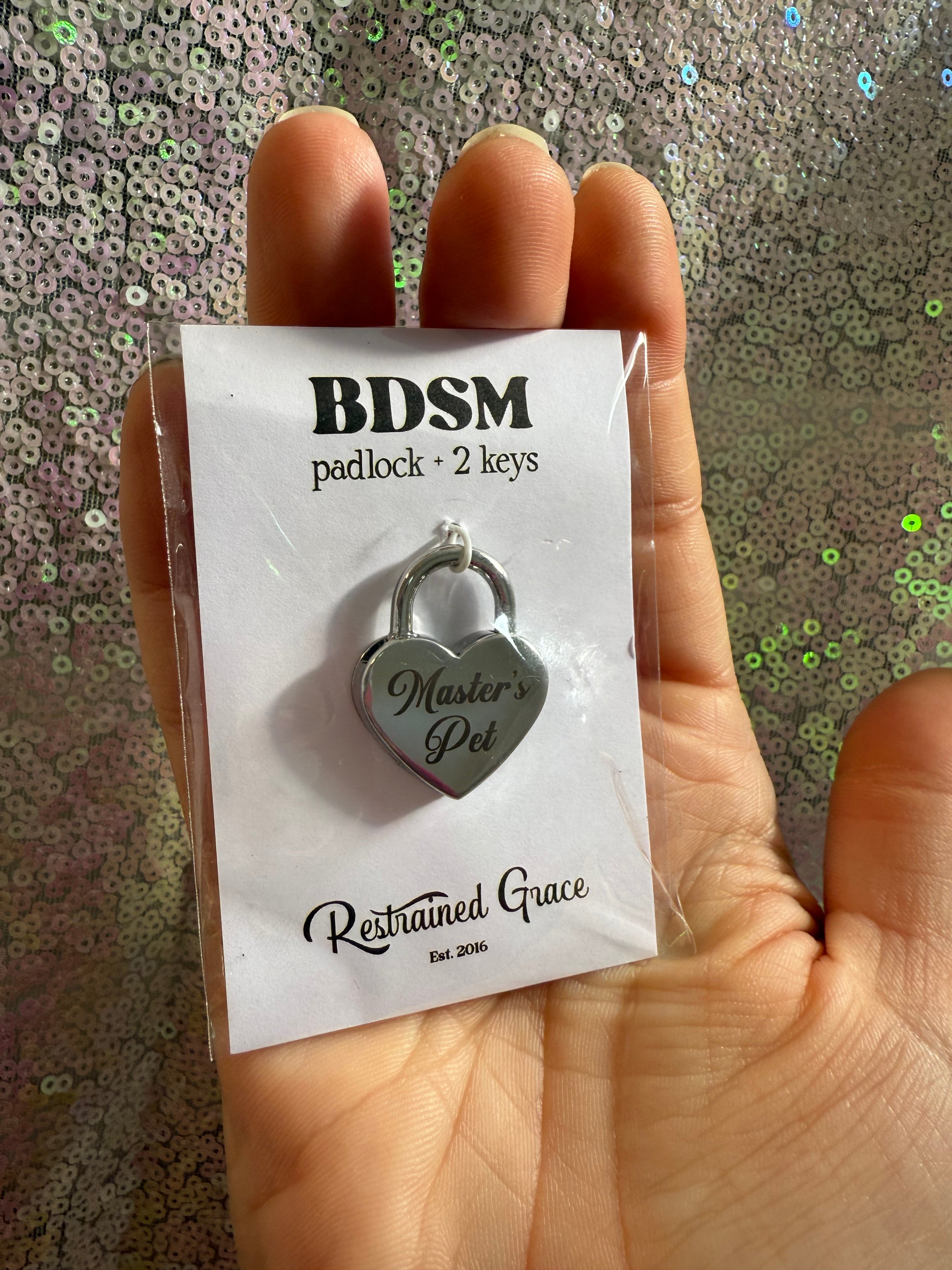 Sample Sale - Padlock - Silver “Master’s Pet” Sample Sale Restrained Grace