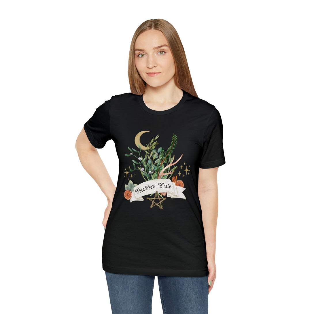 Blessed Yule Unisex T-Shirt T-Shirt Restrained Grace Black S 