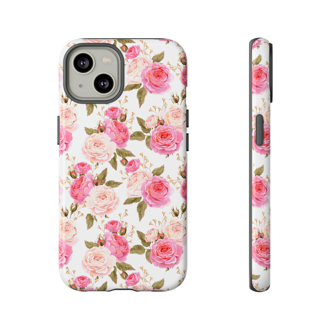 Cabbage Rose Floral Cottagecore Phone Case Phone Case Restrained Grace   