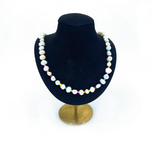 Freshwater Pearl Rainbow Confetti Choker Day Collar Restrained Grace