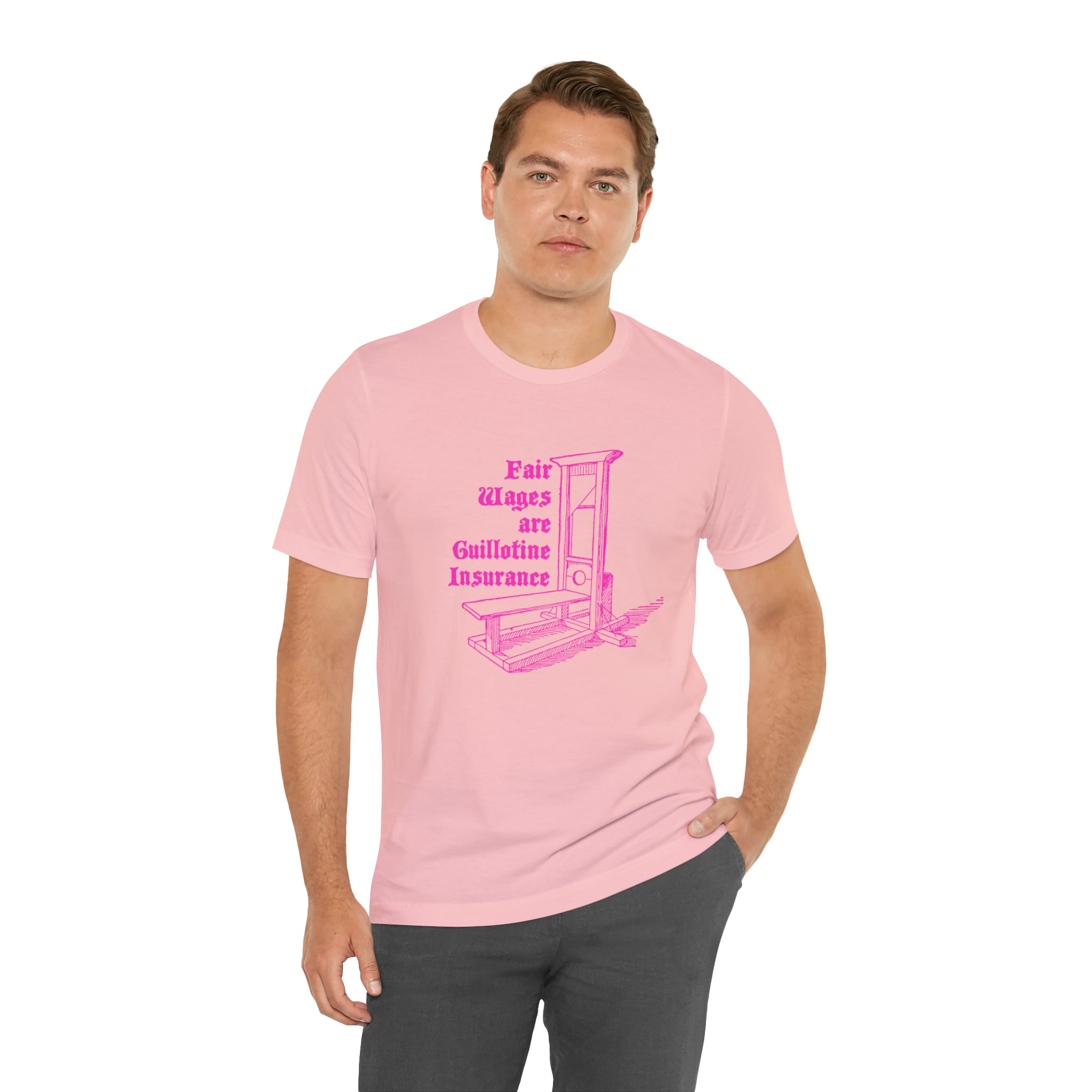Guillotine Insurance Unisex T-Shirt T-Shirt Restrained Grace   