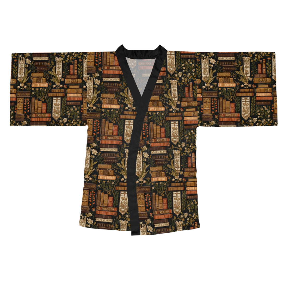 Dark Academia Floral Kimono Robe Restrained Grace   