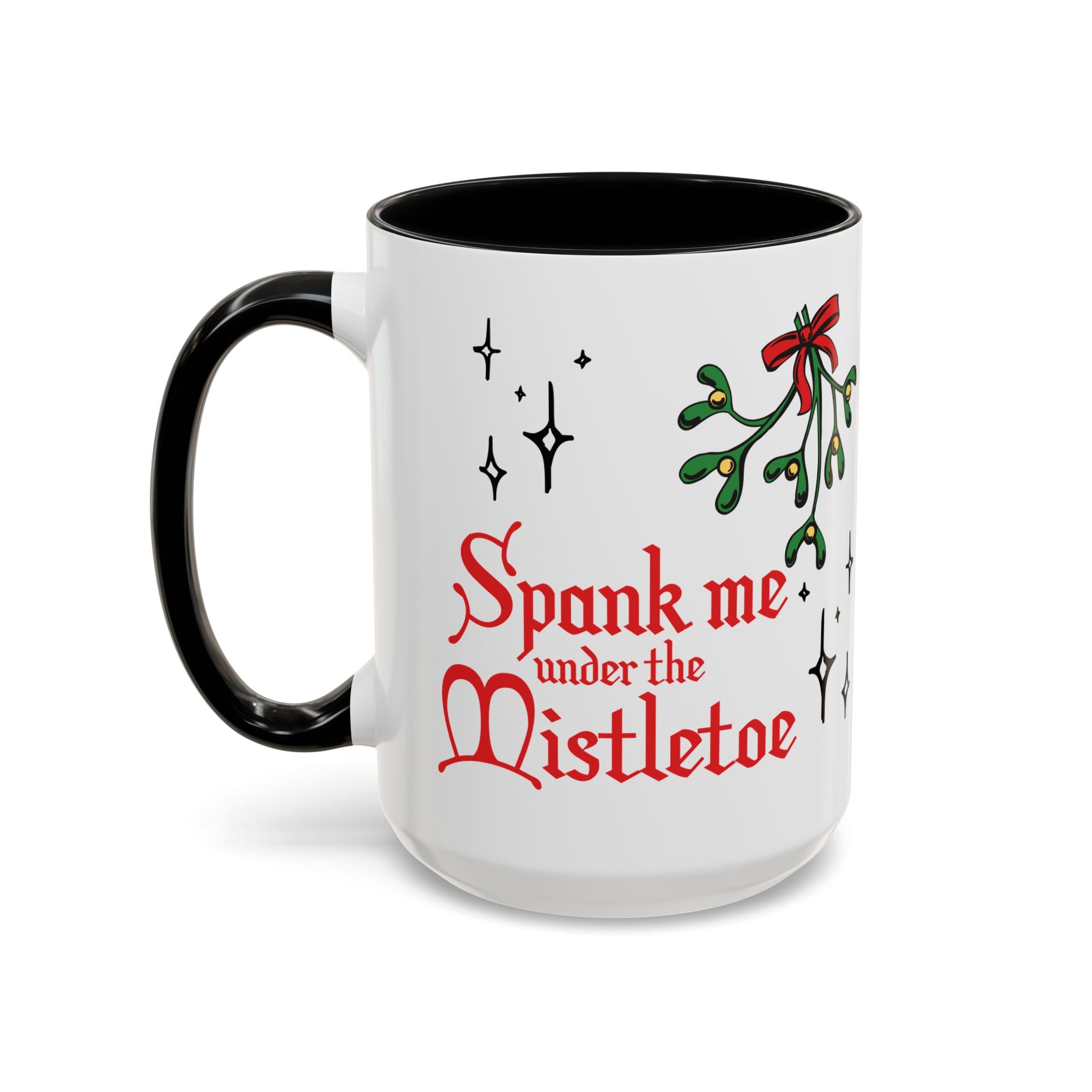 Spank Me Under the Mistletoe - Retro Christmas Mug Mug Restrained Grace   