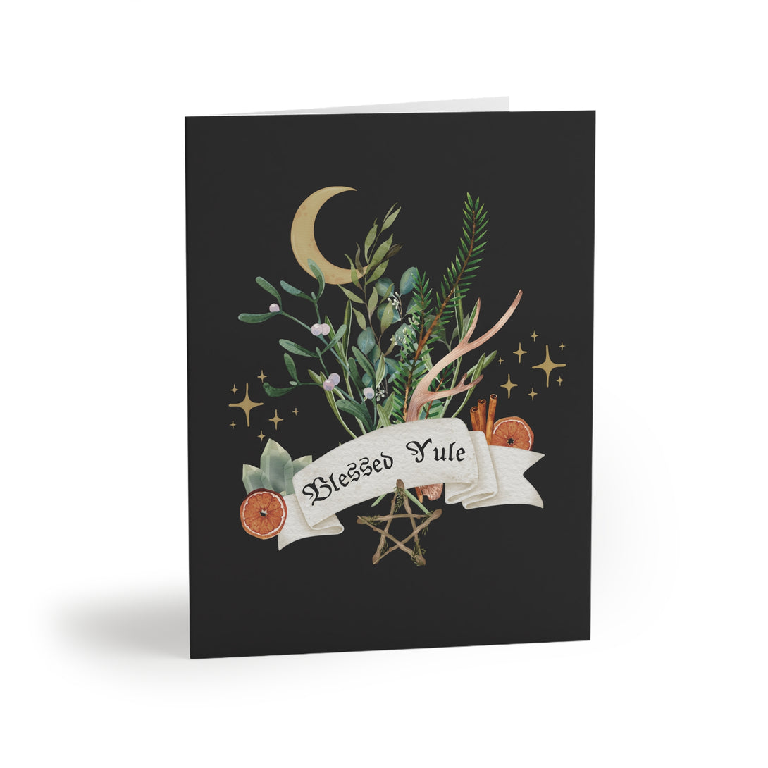 Blessed Yule Greeting cards (8, 16, and 24 pcs) Greeting Card Restrained Grace 24 pcs Matte 4.25” x 5.5”
