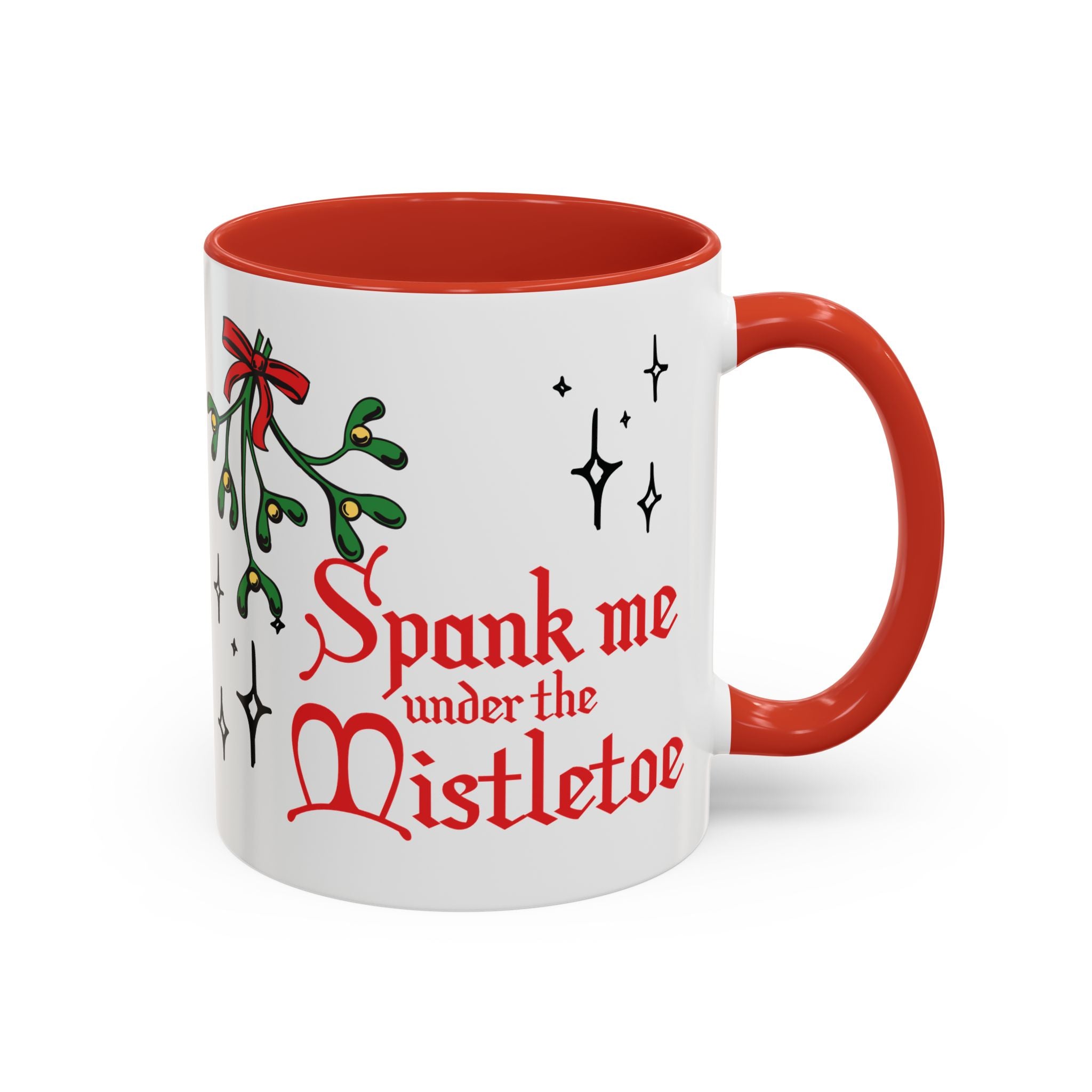 Spank Me Under the Mistletoe - Retro Christmas Mug Mug Restrained Grace   