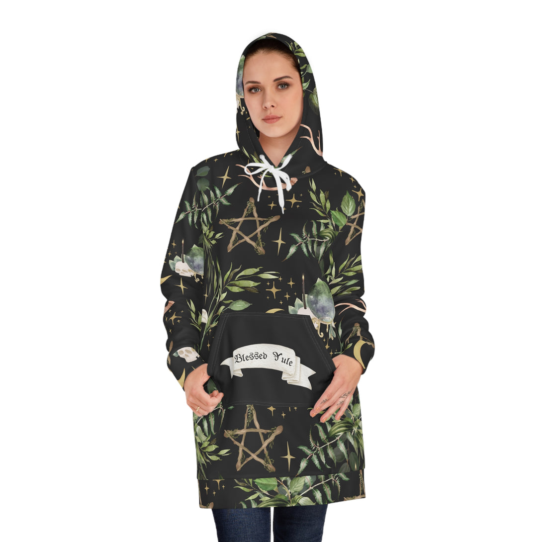 Blessed Yule Hoodie Dress Dress Restrained Grace S Seam thread color automatically matched to design 