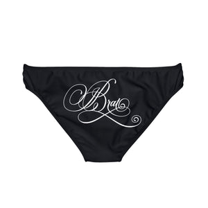 Brat Calligraphy Tie Side Bikini Bottom Swimwear Restrained Grace   