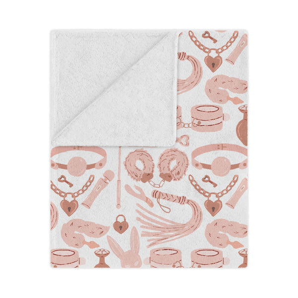 Blush Pink Kink Microfiber Blanket Blanket Restrained Grace 50" × 60"  