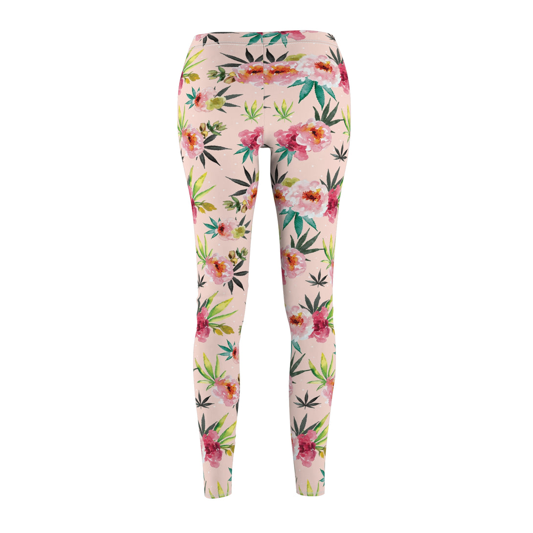 Blush Canna Floral Soft Touch Leggings Leggings Restrained Grace   