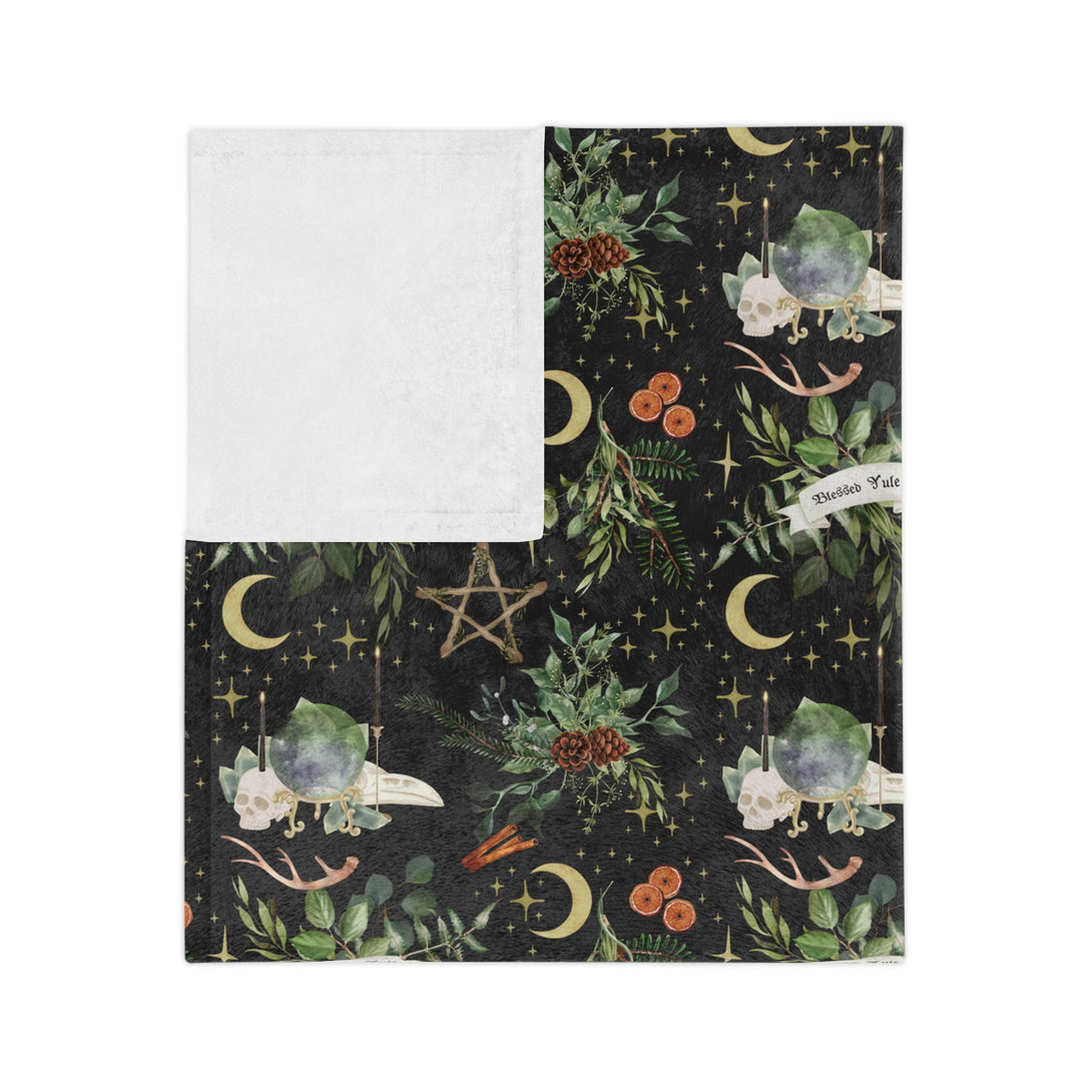 Blessed Yule Velveteen Minky Blanket Blanket Restrained Grace 60" × 50"  