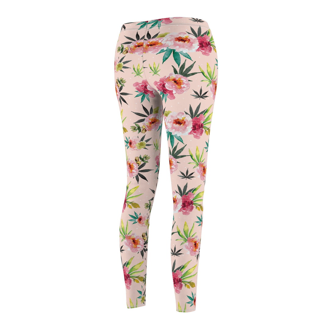 Blush Canna Floral Soft Touch Leggings Leggings Restrained Grace   