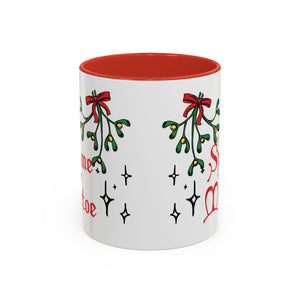 Spank Me Under the Mistletoe - Retro Christmas Mug Mug Restrained Grace   