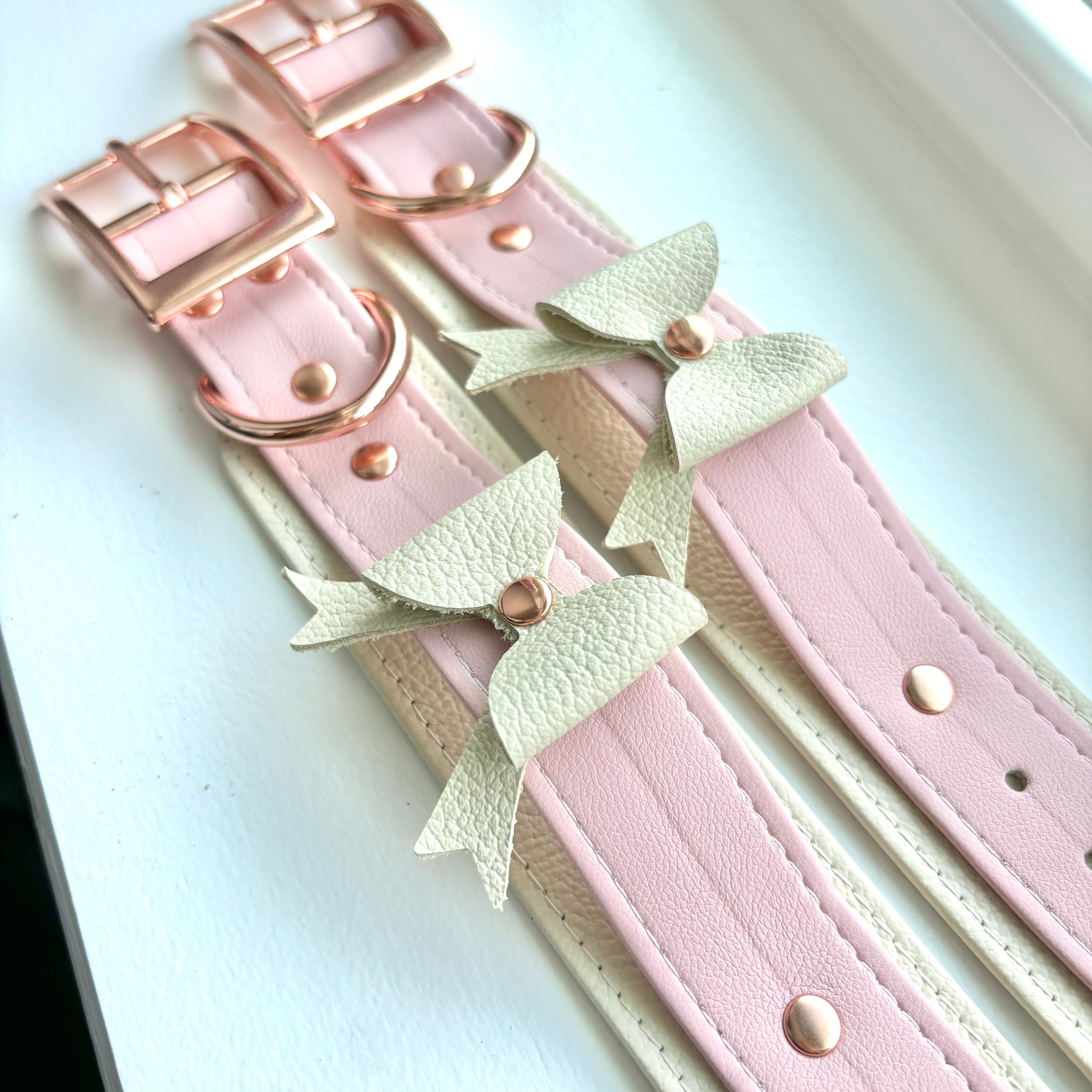 Design Your Own Bold Bow Leather Bondage Cuffs Cuffs Restrained Grace   