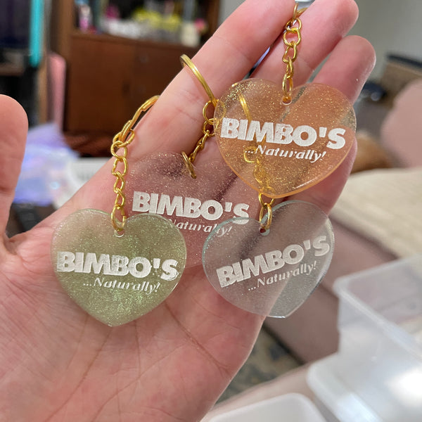 Bimbo’s Naturally - Sparkly Heart Keychains - Sample Sale