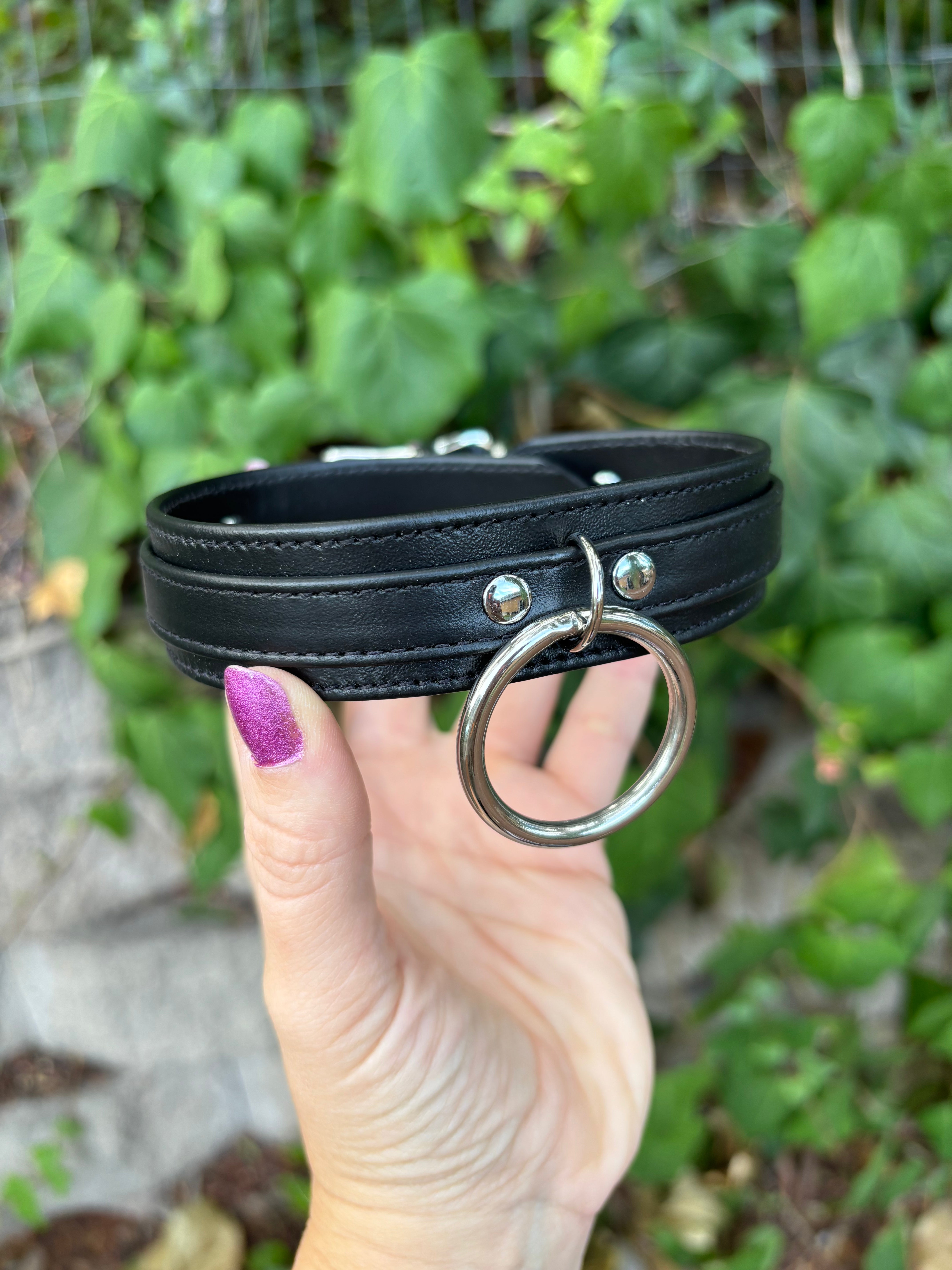 Sample Sale - Black and Silver Deluxe Collar - 11.5”-14” Collar Restrained Grace