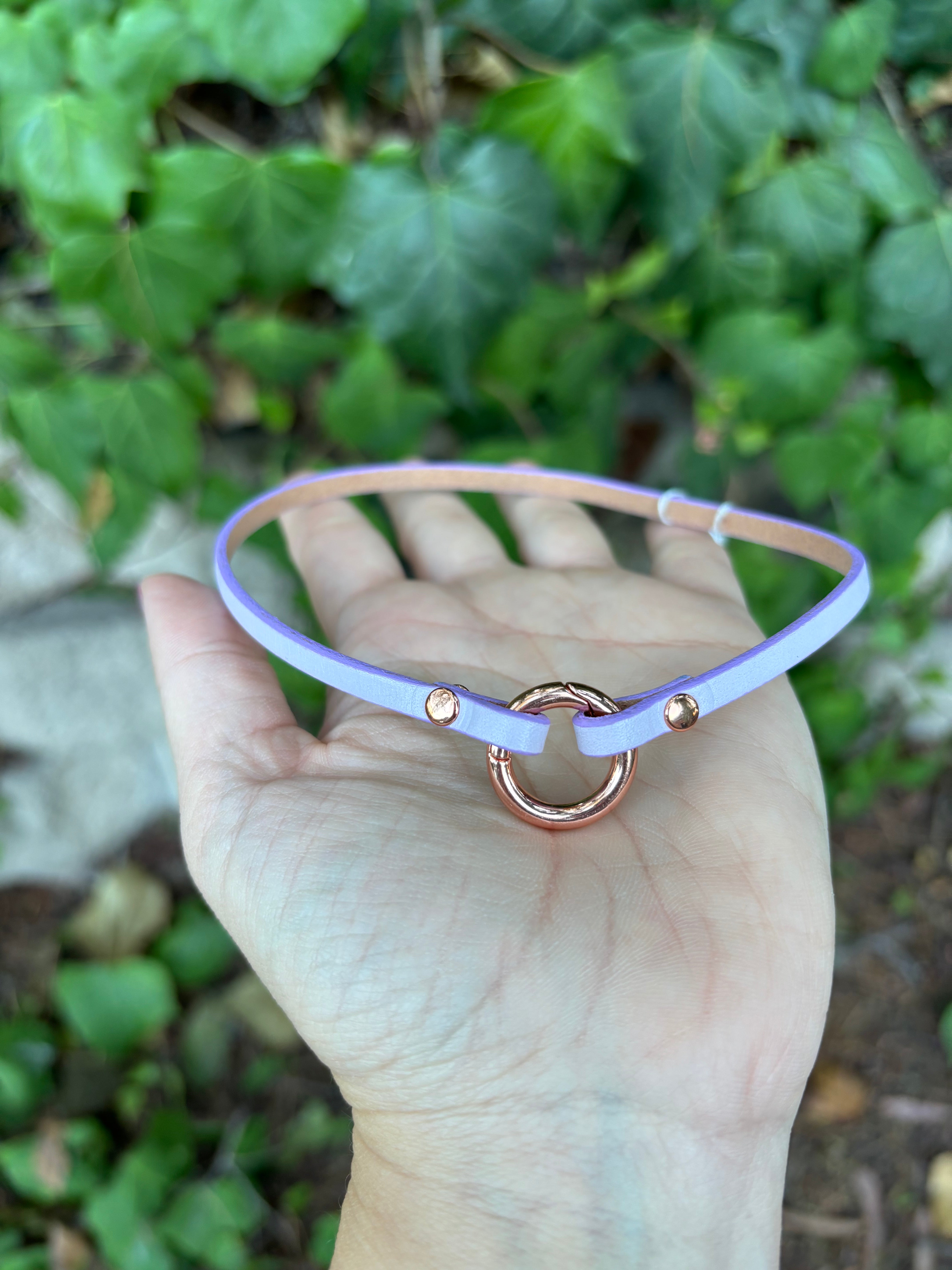 Sample Sale - Lavender and Rose Gold Discreet Ring of O Collar - 12.5” Collar Restrained Grace