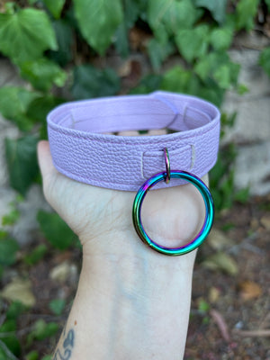 Sample Sale - Vegan Lavender and Rainbow Deluxe Collar - 13”-15” Collar Restrained Grace