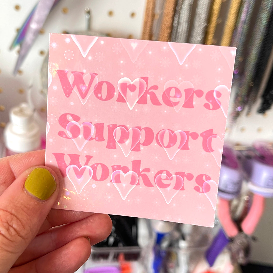 Workers Support Workers - Vinyl Sticker Sticker Restrained Grace   