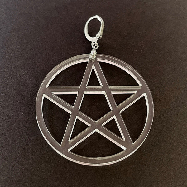 Clear Acrylic Pentacle Collar Tag Collar Tag Restrained Grace   