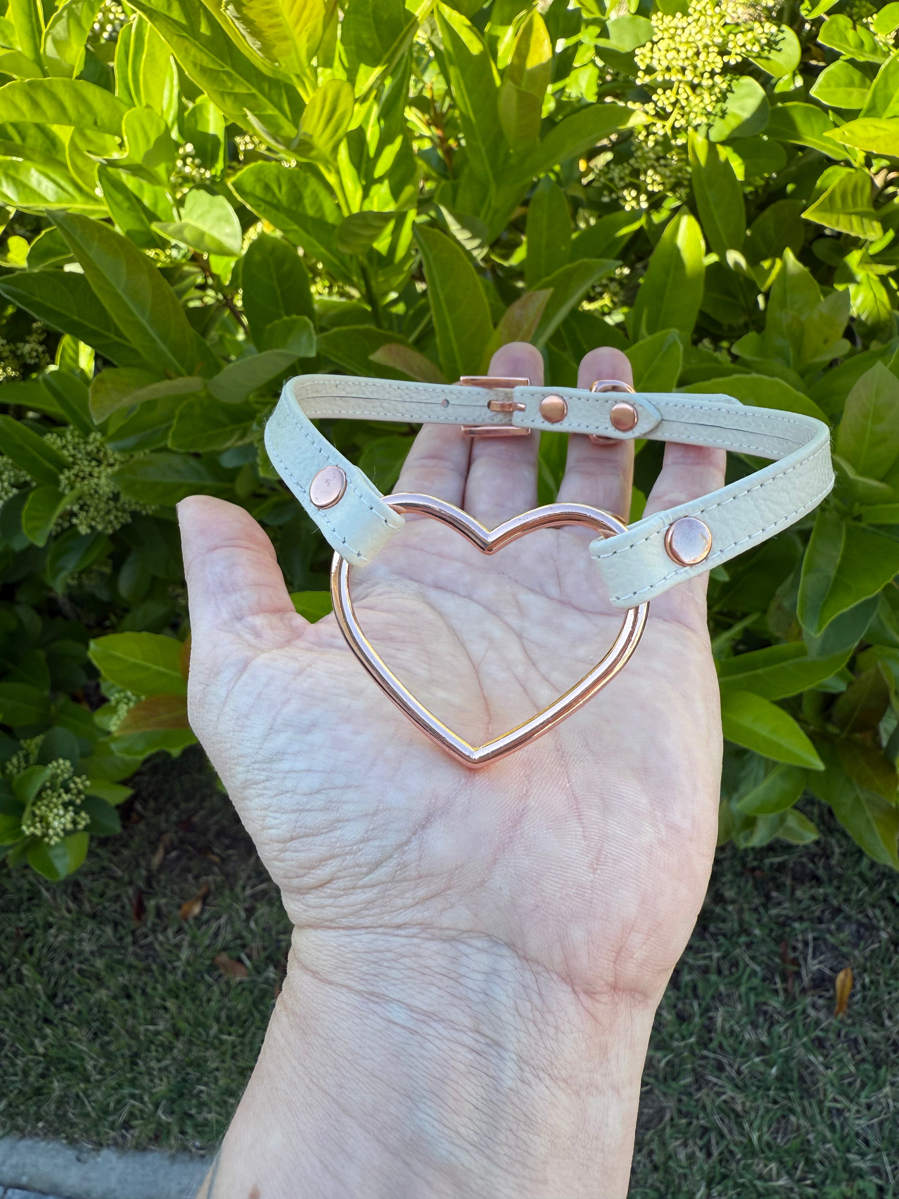 Sample Sale - Cream and Rose Gold Mini Collar - 12"-14" Collar Restrained Grace