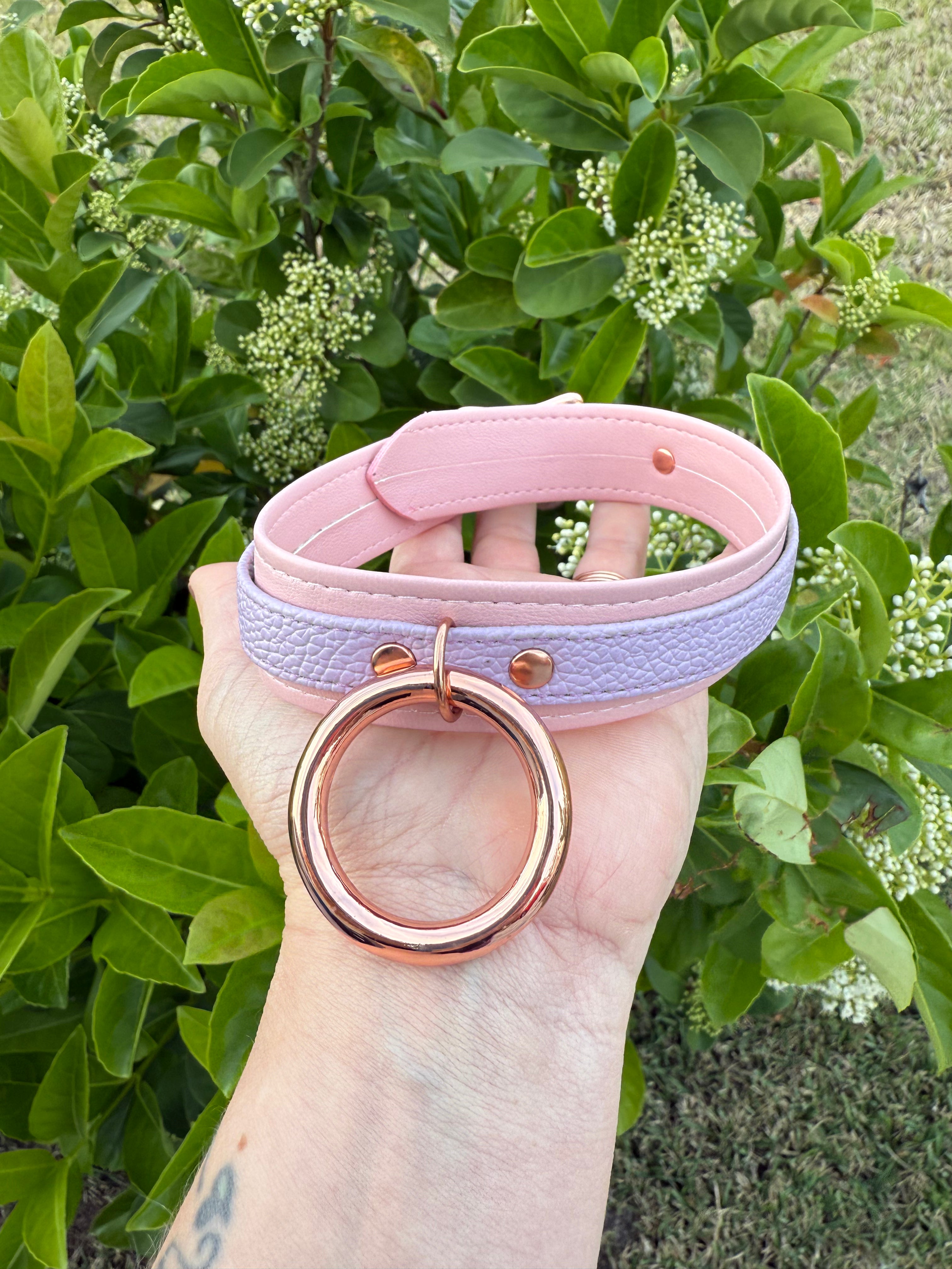 Sample Sale - Vegan Lavender and Pink Deluxe Collar - 14”-16” Collar Restrained Grace