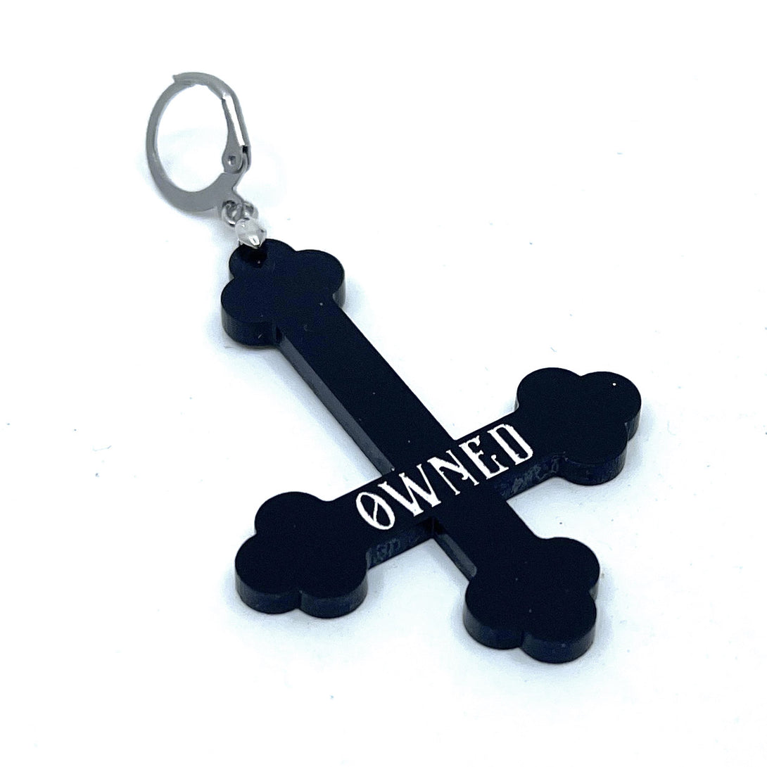 Personalized Inverted Cross BDSM Collar Tag Collar Tag Restrained Grace   